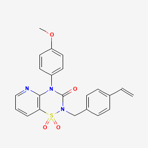 4-(4-methoxyphenyl)-2-(4-vinylbenzyl)-2H-pyrido[2,3-e][1,2,4]thiadiazin-3(4H)-one 1,1-dioxide