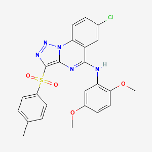 molecular formula C24H20ClN5O4S B2608891 7-氯-N-(2,5-二甲氧基苯基)-3-对甲苯基-[1,2,3]嘧啶并[1,5-a]喹唑-5-胺 CAS No. 893788-65-3