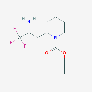 molecular formula C13H23F3N2O2 B2608900 Tert-butyl 2-(2-amino-3,3,3-trifluoropropyl)piperidine-1-carboxylate CAS No. 2228962-73-8