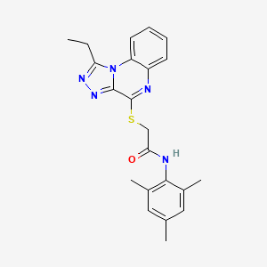 molecular formula C22H23N5OS B2608901 2-((1-ethyl-[1,2,4]triazolo[4,3-a]quinoxalin-4-yl)thio)-N-mesitylacetamide CAS No. 1359010-23-3