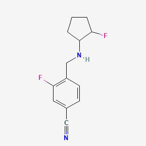 molecular formula C13H14F2N2 B2608906 3-氟-4-{[(2-氟环戊基)氨基]甲基}苯甲腈 CAS No. 2201501-94-0
