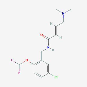 B2608908 (E)-N-[[5-Chloro-2-(difluoromethoxy)phenyl]methyl]-4-(dimethylamino)but-2-enamide CAS No. 2411322-34-2