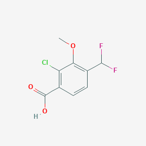 molecular formula C9H7ClF2O3 B2608913 2-Chloro-4-(difluoromethyl)-3-methoxybenzoic acid CAS No. 2248286-73-7