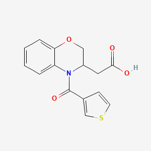 molecular formula C15H13NO4S B2608921 2-[4-(3-thienylcarbonyl)-3,4-dihydro-2H-1,4-benzoxazin-3-yl]acetic acid CAS No. 439112-16-0