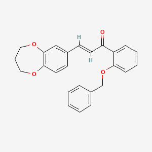 molecular formula C25H22O4 B2608933 1-[2-(苄氧基)苯基]-3-(3,4-二氢-2H-1,5-苯并二氧杂环戊烷-7-基)丙-2-烯-1-酮 CAS No. 277325-70-9