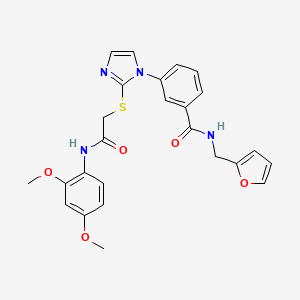 molecular formula C25H24N4O5S B2608977 3-(2-((2-((2,4-dimethoxyphenyl)amino)-2-oxoethyl)thio)-1H-imidazol-1-yl)-N-(furan-2-ylmethyl)benzamide CAS No. 1115564-95-8