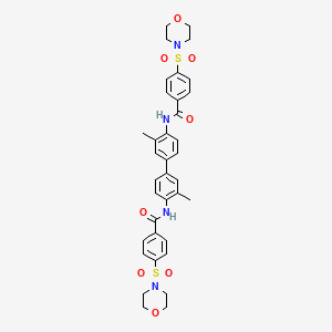 molecular formula C36H38N4O8S2 B2608978 N-[2-methyl-4-[3-methyl-4-[(4-morpholin-4-ylsulfonylbenzoyl)amino]phenyl]phenyl]-4-morpholin-4-ylsulfonylbenzamide CAS No. 325978-80-1