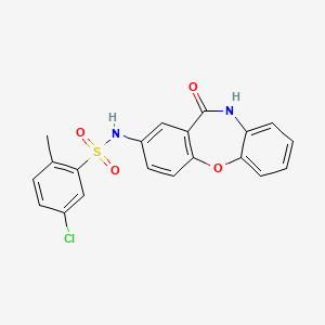 molecular formula C20H15ClN2O4S B2608981 5-chloro-2-methyl-N-(11-oxo-10,11-dihydrodibenzo[b,f][1,4]oxazepin-2-yl)benzenesulfonamide CAS No. 922137-76-6