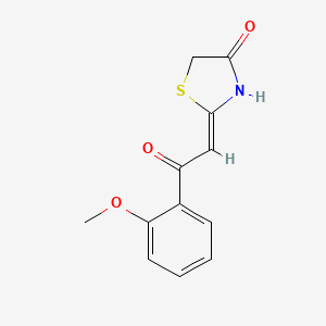 molecular formula C12H11NO3S B2608988 2-[2-(2-甲氧基苯基)-2-氧乙基亚甲基]-1,3-噻唑烷-4-酮 CAS No. 854036-03-6