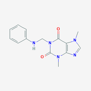 molecular formula C14H15N5O2 B260899 1-(anilinomethyl)-3,7-dimethyl-3,7-dihydro-1H-purine-2,6-dione 