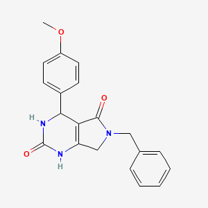 molecular formula C20H19N3O3 B2609050 6-benzyl-4-(4-methoxyphenyl)-3,4,6,7-tetrahydro-1H-pyrrolo[3,4-d]pyrimidine-2,5-dione CAS No. 332389-26-1