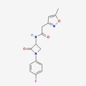 N-[1-(4-fluorophenyl)-2-oxoazetidin-3-yl]-2-(5-methyl-1,2-oxazol-3-yl)acetamide