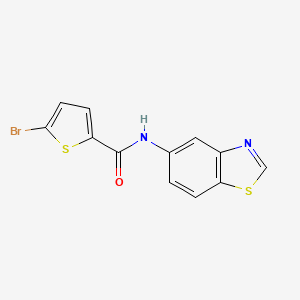 molecular formula C12H7BrN2OS2 B2609081 N-(1,3-benzothiazol-5-yl)-5-bromothiophene-2-carboxamide CAS No. 942002-64-4