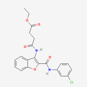 Ethyl 4-((2-((3-chlorophenyl)carbamoyl)benzofuran-3-yl)amino)-4-oxobutanoate