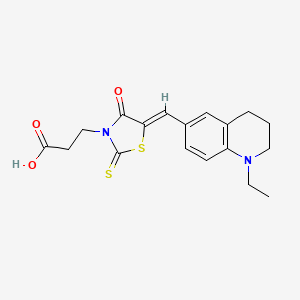(Z)-3-(5-((1-ethyl-1,2,3,4-tetrahydroquinolin-6-yl)methylene)-4-oxo-2-thioxothiazolidin-3-yl)propanoic acid