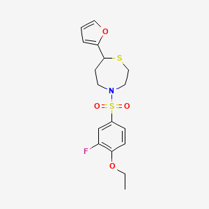 4-((4-Ethoxy-3-fluorophenyl)sulfonyl)-7-(furan-2-yl)-1,4-thiazepane
