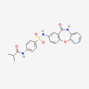molecular formula C23H21N3O5S B2609097 N-(4-(N-(11-oxo-10,11-dihydrodibenzo[b,f][1,4]oxazepin-2-yl)sulfamoyl)phenyl)isobutyramide CAS No. 922011-74-3