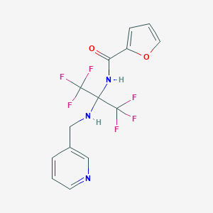 molecular formula C14H11F6N3O2 B260912 N-[1,1,1,3,3,3-hexafluoro-2-(pyridin-3-ylmethylamino)propan-2-yl]furan-2-carboxamide 