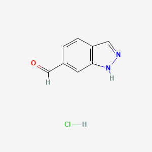 molecular formula C8H7ClN2O B2609146 1H-indazole-6-carbaldehyde hydrochloride CAS No. 2287273-71-4
