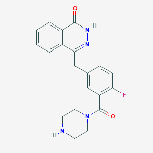 molecular formula C20H19FN4O2 B2609154 4-(4-fluoro-3-(piperazine-1-carbonyl)benzyl)phthalazin-1(2H)-one CAS No. 763111-47-3