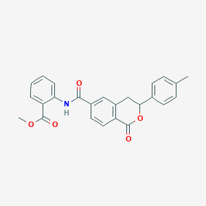 molecular formula C25H21NO5 B2609173 methyl 2-[3-(4-methylphenyl)-1-oxo-3,4-dihydro-1H-2-benzopyran-6-amido]benzoate CAS No. 951895-88-8