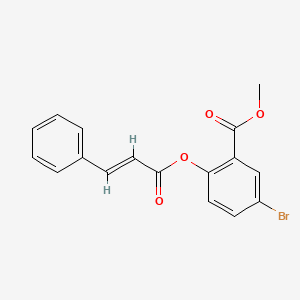 molecular formula C17H13BrO4 B2609224 methyl 5-bromo-2-{[(2E)-3-phenylprop-2-enoyl]oxy}benzoate CAS No. 301193-49-7