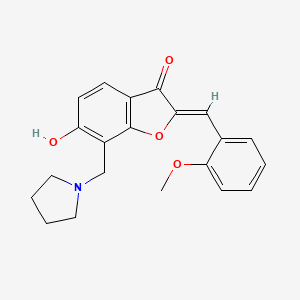 molecular formula C21H21NO4 B2609239 (Z)-6-hydroxy-2-(2-methoxybenzylidene)-7-(pyrrolidin-1-ylmethyl)benzofuran-3(2H)-one CAS No. 887214-29-1