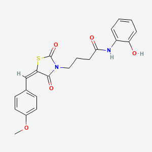 N-(2-hydroxyphenyl)-4-[(5E)-5-[(4-methoxyphenyl)methylidene]-2,4-dioxo-1,3-thiazolidin-3-yl]butanamide