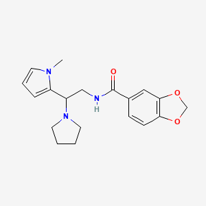 N-(2-(1-methyl-1H-pyrrol-2-yl)-2-(pyrrolidin-1-yl)ethyl)benzo[d][1,3]dioxole-5-carboxamide