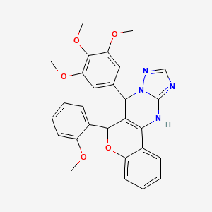6-(2-methoxyphenyl)-7-(3,4,5-trimethoxyphenyl)-7,12-dihydro-6H-chromeno[4,3-d][1,2,4]triazolo[1,5-a]pyrimidine