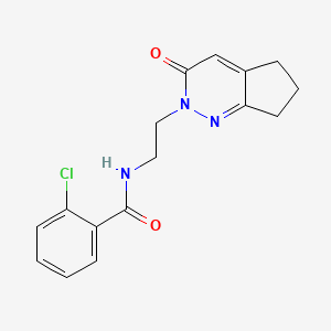 2-chloro-N-(2-(3-oxo-3,5,6,7-tetrahydro-2H-cyclopenta[c]pyridazin-2-yl)ethyl)benzamide