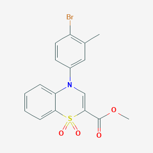 molecular formula C17H14BrNO4S B2609340 methyl 4-(4-bromo-3-methylphenyl)-4H-1,4-benzothiazine-2-carboxylate 1,1-dioxide CAS No. 1291844-03-5