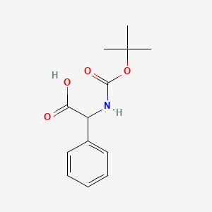 molecular formula C13H17NO4 B2609403 tert-Butoxycarbonylamino-phenyl-acetic acid CAS No. 2900-27-8; 33125-05-2; 3601-66-9