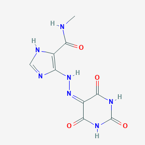 molecular formula C9H9N7O4 B260947 N-methyl-4-[2-(2,4,6-trioxo-1,3-diazinan-5-ylidene)hydrazinyl]-1H-imidazole-5-carboxamide 