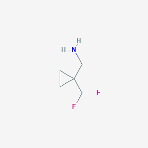 molecular formula C5H9F2N B2609476 [1-(Difluoromethyl)cyclopropyl]methanamine CAS No. 1314395-77-1; 1785097-21-3