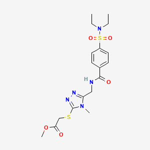molecular formula C18H25N5O5S2 B2609519 methyl 2-{[5-({[4-(diethylsulfamoyl)phenyl]formamido}methyl)-4-methyl-4H-1,2,4-triazol-3-yl]sulfanyl}acetate CAS No. 689751-79-9