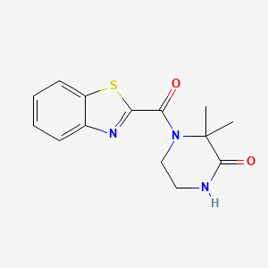 molecular formula C14H15N3O2S B2609533 4-(1,3-benzothiazole-2-carbonyl)-3,3-dimethylpiperazin-2-one CAS No. 941958-30-1