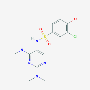 molecular formula C15H20ClN5O3S B2609541 N-(2,4-bis(dimethylamino)pyrimidin-5-yl)-3-chloro-4-methoxybenzenesulfonamide CAS No. 1788676-40-3