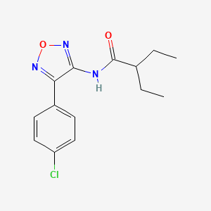 molecular formula C14H16ClN3O2 B2609580 N-[4-(4-chlorophenyl)-1,2,5-oxadiazol-3-yl]-2-ethylbutanamide CAS No. 873083-28-4