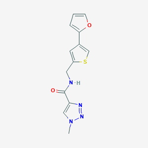 molecular formula C13H12N4O2S B2609591 N-{[4-(furan-2-yl)thiophen-2-yl]methyl}-1-methyl-1H-1,2,3-triazole-4-carboxamide CAS No. 2380043-01-4