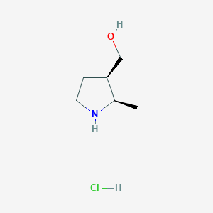 molecular formula C6H14ClNO B2609605 Cis-(2-methylpyrrolidin-3-yl)methanol hydrochloride CAS No. 1821783-96-3
