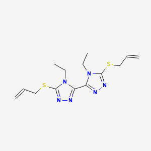 B2609616 4-Ethyl-3-(4-ethyl-5-prop-2-enylsulfanyl-1,2,4-triazol-3-yl)-5-prop-2-enylsulfanyl-1,2,4-triazole CAS No. 500267-45-8