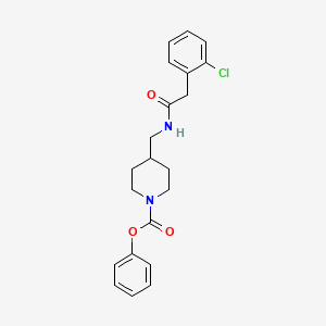 molecular formula C21H23ClN2O3 B2609674 Phenyl 4-((2-(2-chlorophenyl)acetamido)methyl)piperidine-1-carboxylate CAS No. 1234900-26-5