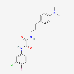 molecular formula C19H21ClFN3O2 B2609734 N1-(3-chloro-4-fluorophenyl)-N2-(3-(4-(dimethylamino)phenyl)propyl)oxalamide CAS No. 954242-09-2