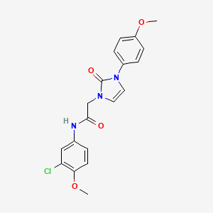 molecular formula C19H18ClN3O4 B2609775 N-(3-chloro-4-methoxyphenyl)-2-[3-(4-methoxyphenyl)-2-oxo-2,3-dihydro-1H-imidazol-1-yl]acetamide CAS No. 950455-66-0