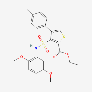 molecular formula C22H23NO6S2 B2609786 Ethyl 3-[(2,5-dimethoxyphenyl)sulfamoyl]-4-(4-methylphenyl)thiophene-2-carboxylate CAS No. 946322-81-2
