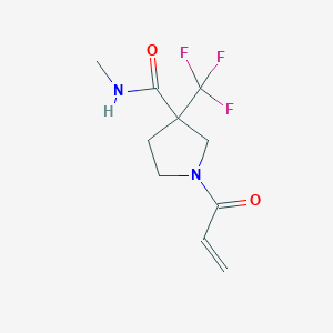 molecular formula C10H13F3N2O2 B2609809 N-Methyl-1-prop-2-enoyl-3-(trifluoromethyl)pyrrolidine-3-carboxamide CAS No. 2361640-00-6