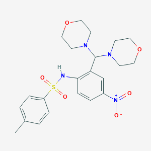 molecular formula C22H28N4O6S B260986 N-{2-[di(4-morpholinyl)methyl]-4-nitrophenyl}-4-methylbenzenesulfonamide 