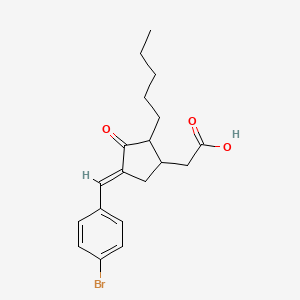 molecular formula C19H23BrO3 B2609863 2-[(4E)-4-[(4-bromophenyl)methylidene]-3-oxo-2-pentylcyclopentyl]acetic acid CAS No. 866042-96-8