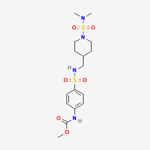molecular formula C16H26N4O6S2 B2609909 methyl (4-(N-((1-(N,N-dimethylsulfamoyl)piperidin-4-yl)methyl)sulfamoyl)phenyl)carbamate CAS No. 2034282-45-4